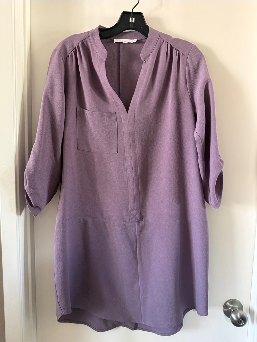 Lush Lavender Split V-Neck Tunic